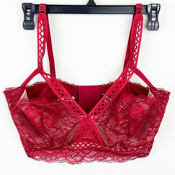 Adore Me Verana Unlined Bra Red Lace Size 36D - Picture 1 of 14